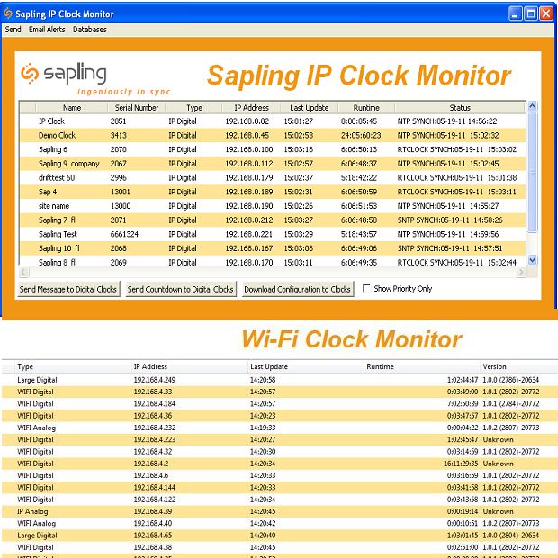 Sapling IP Clock Monitor Software